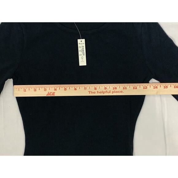 NWT Madewell Crewneck Short Sleeve Bodysuit Thong Women's size XS Black - Picture 8 of 12